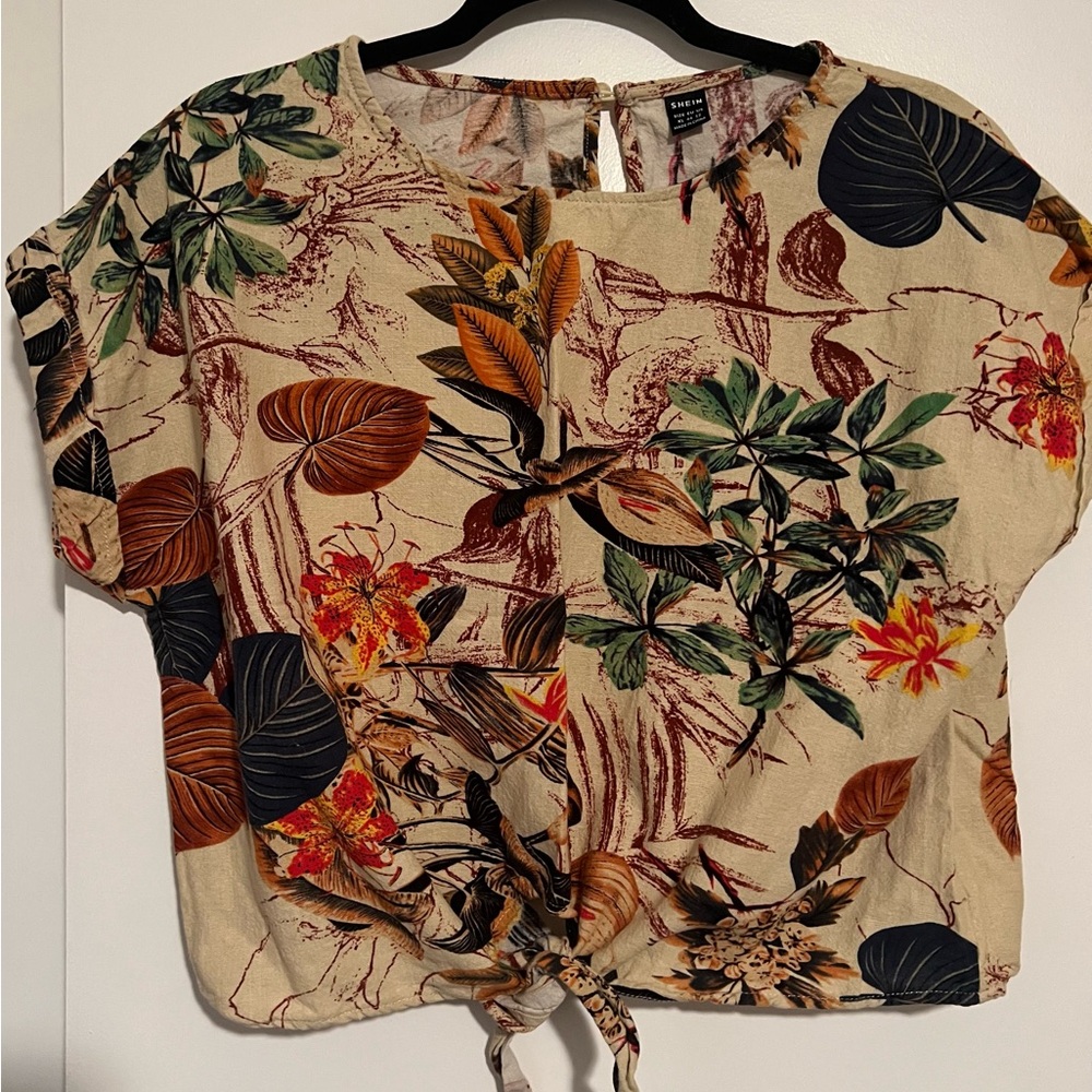 Tropical Women's Cropped Shirt